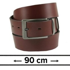 Pasek do Spodni Męski, Brązowy 90cm, Skórzany, Elegancki, Możliwość Skrócenia -ZET. Brązowe paski męskie Zet, bez wzorów, ze skóry, eleganckie. Za 89.00 zł.
