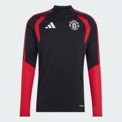 Koszulka treningowa Manchester United 26/27 Tiro. Czarne t-shirty sportowe męskie Adidas, l, z materiału, bez ramiączek, na fitness i siłownię. Za 322.00 zł.