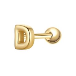 Glanzstücke München Piercing Litera D ze srebra próby 925 w kolorze zlotym Kolczyki 1 ct Damski. Żółte kolczyki damskie Glanzstücke München, pozłacane. Za 110.49 zł.