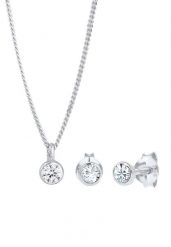 Elli Damski zestaw Basic Solitaire zawieszka kolczyki z kryształami w srebrze 925 sterling silver Zestawy 1 ct. Szare kolczyki damskie Elli, z kryształem, srebrne, na sztyftcie. Za 283.99 zł.
