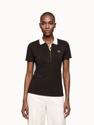 Damska koszulka polo Le Coq Sportif Heritage. Brązowe bluzki sportowe damskie Le Coq Sportif, l, z materiału, bez kołnierzyka, bez ramiączek. Za 294.00 zł.