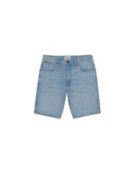 WRANGLER MESKIE SZORTY TEXAS SHORTS WHISPER BLUE 112350870 W11C017967. Niebieskie szorty męskie Wrangler, z bawełny, bez kołnierzyka. Za 189.99 zł.