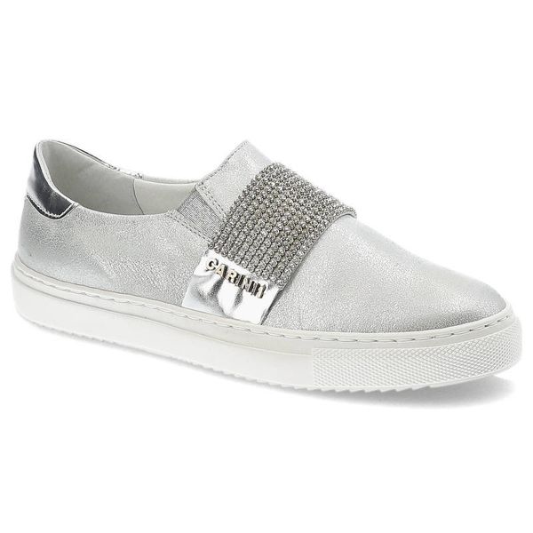 Półbuty damskie Carinii, skórzane i wsuwane, srebrne, B3934_G57-000-000-C25. Szare półbuty damskie Carinii, bez wzorów, ze skóry, eleganckie, bez obcasa. Za 249.00 zł.