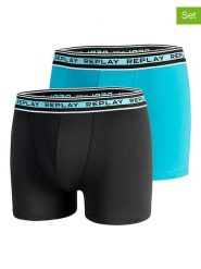 Replay Underwear Bokserki (2 pary) w kolorze czarnym i turkusowym rozmiar: XXL. Czarne bokserki męskie Replay Underwear, bez wzorów. Za 43.99 zł.