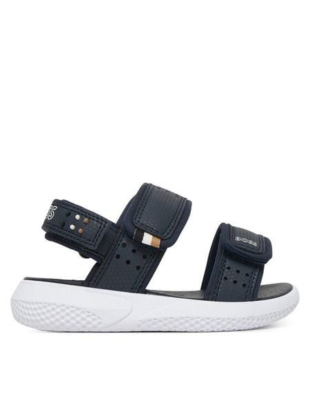 BOSS Sandały J52823 M Granatowy. Niebieskie sandały chłopięce Boss, ze skóry, bez zapięcia. Za 260.99 zł.