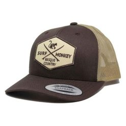 Czapka Trucker - 6 Paneli / Rozmiar uniwersalny (Brązowy/Czarny). Brązowe czapki męskie SURF MONKEY, z aplikacjami. Za 179.95 zł.