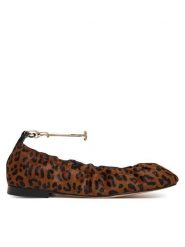 TWINSET Baleriny 252TCP224 Brązowy. Brązowe baleriny damskie Twinset, bez wzorów, ze skóry, bez obcasa. Za 739.99 zł.