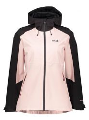 Jack Wolfskin Kurtka przeciwdeszczowa "Wildbound" w kolorze jasnoróżowo-czarnym rozmiar: S. Czarne kurtki przeciwdeszczowe damskie Jack Wolfskin, s, bez kaptura. Za 358.48 zł.