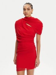 JACQUEMUS Sukienka koktajlowa 24H251DR130-1555 Czerwony Regular Fit. Czerwone sukienki damskie JACQUEMUS, bez wzorów, z syntetyku, wizytowe, bez kołnierzyka, bez ramiączek. Za 4,619.00 zł.