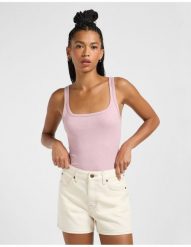 DAMSKA KOSZULKA LEE SQUARE TANK SOFT MAUVE 112363644. Fioletowe bluzki damskie Lee, m, bez wzorów, bez kołnierzyka, bez ramiączek. Za 79.99 zł.