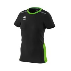 Koszulka damska Errea Konnor. Czarne t-shirty damskie ERREA, l, z aplikacjami, z materiału, bez kołnierzyka. Za 167.00 zł.