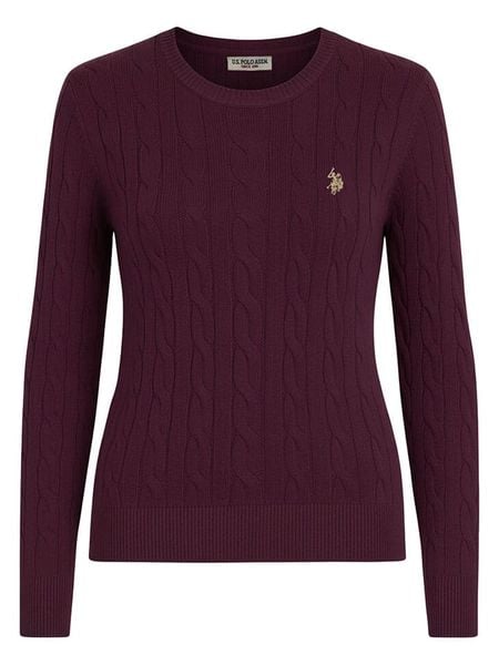U.S. Polo Assn. Sweter w kolorze ciemnofioletowym rozmiar: XL. Różowe swetry klasyczne damskie U.S. Polo Assn., s, z bawełny, bez kołnierzyka. Za 139.95 zł.