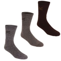 Skarpety do chodzenia męskie Sock in a Box 3-pak. Brązowe skarpetki męskie Regatta, bez wzorów, z dzianiny. Za 158.00 zł.