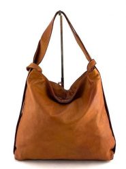 Amara Skórzany shopper bag "Futura" w kolorze jasnobrązowym - 44 x 36 x 6 cm rozmiar: onesize. Brązowe shopper bag damskie Amara, bez wzorów, z materiału, na ramię, bez dodatków. Za 457.95 zł.