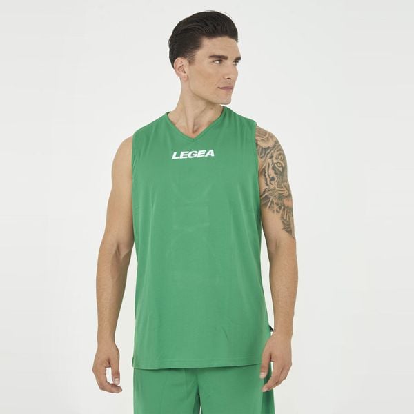 Damska Koszulka Bez Rękawów Biegowa Oddychająca Zielona Portland. Zielone bluzki sportowe damskie Legea, xl, z bawełny, bez kołnierzyka, bez ramiączek. Za 64.00 zł.