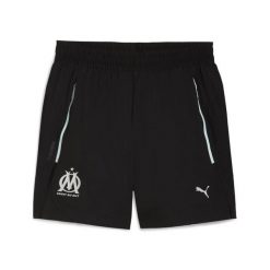Tkanina OM Woven 2025/26. Czarne szorty męskie Puma, bez wzorów, z tkaniny, sportowe. Za 289.96 zł.