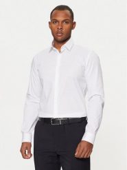Calvin Klein Koszula K10K113846 Biały Slim Fit. Białe koszule męskie CALVIN KLEIN, m, bez wzorów, z bawełny, bez kołnierzyka, bez ramiączek. Za 199.99 zł.