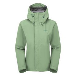 Kurtka przeciwdeszczowa damska Rab Women's Downpour Jacket z kapturem. Zielone kurtki damskie RAB, s, z kapturem. Za 439.99 zł.