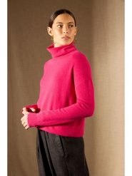 Perfect Cashmere Kaszmirowy sweter "Nethan" w kolorze różowym rozmiar: L. Różowe golfy damskie Perfect Cashmere, l, bez wzorów, z kaszmiru, bez ramiączek. Za 414.33 zł.