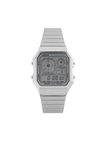 Casio Zegarek A130WE-7AEF Srebrny. Szare, cyfrowe zegarki męskie Casio, srebrne. Za 219.99 zł.