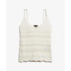 Koronkowy top damski Superdry Caraco. Białe topy damskie Superdry., bez wzorów, z koronki, bez kołnierzyka. Za 244.70 zł.