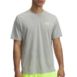 Męska koszulka sportowa Under Armour UA Tech Geotessa Green. Zielone t-shirty sportowe męskie Under Armour, m, z materiału, bez ramiączek, na fitness i siłownię. Za 140.90 zł.