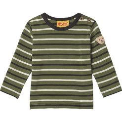 Koszulka w kolorze oliwkowo-kremowym. Brązowe t-shirty chłopięce Steiff, z aplikacjami, bez ramiączek. W wyprzedaży za 42.95 zł.