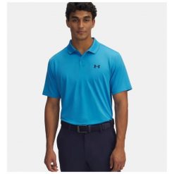 Koszulka Męska Polo Under Armour. Niebieskie koszulki polo męskie Under Armour, m, bez ramiączek, na fitness i siłownię. Za 199.99 zł.