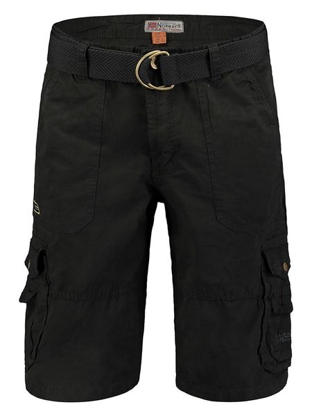 Geographical Norway Bermudy "Perou" w kolorze czarnym rozmiar: M. Czarne szorty męskie Geographical Norway, bez wzorów, z bawełny. Za 127.65 zł.