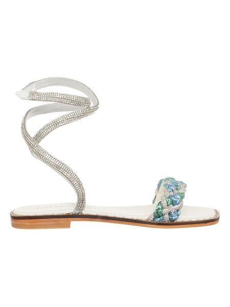 Cafe Noir Sandały w kolorze biało-turkusowym rozmiar: 37. Białe sandały damskie Cafe Noir, bez wzorów, z materiału, bez obcasa. Za 144.24 zł.