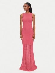 Marciano Guess Sukienka dzianinowa 5GGK44 5869Z Różowy Regular Fit. Czerwone sukienki damskie Marciano Guess, z aplikacjami, z dzianiny, bez kołnierzyka, bez ramiączek. Za 629.99 zł.