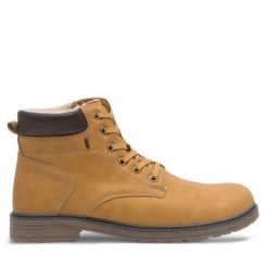 Trapery Lanetti. Żółte buty zimowe męskie Lanetti, bez zapięcia. Za 169.99 zł.