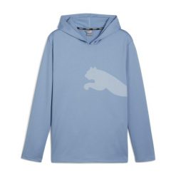 Bluza męska PUMA Train All Day Big Cat Hoodie. Niebieskie bluzy bez kaptura męskie Puma, bez wzorów, sportowe, bez kołnierzyka, bez ramiączek. Za 219.99 zł.