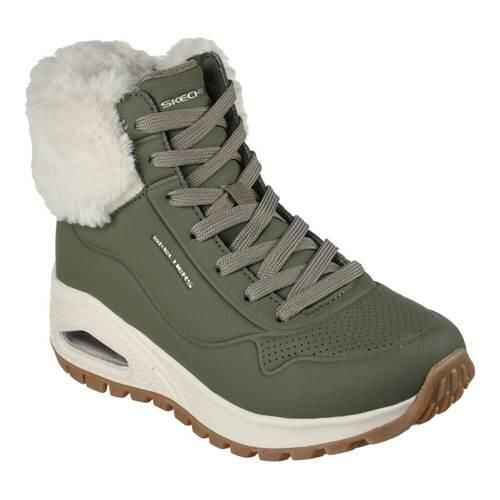 Buty do chodzenia damskie Skechers Rugged. Zielone buty sportowe na co dzień damskie Skechers, bez wzorów, z materiału, trekkingowe. Za 487.00 zł.