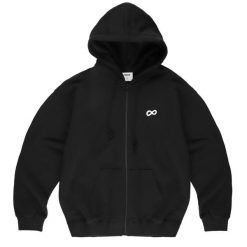 Bluza dresowa sportowa męska Infinity Zip Hoodie. Czarne bluzy bez kaptura męskie Prosto., bez wzorów, z bawełny, sportowe, bez kołnierzyka, bez ramiączek. Za 394.99 zł.