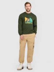 4F Spodnie casual cargo męskie - beżowe XL. Brązowe spodnie materiałowe męskie 4f, bez wzorów, z tkaniny, casualowe. W wyprzedaży za 159.99 zł.