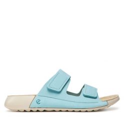 Klapki ECCO. Niebieskie klapki damskie ECCO, bez wzorów, bez obcasa. Za 529.99 zł.
