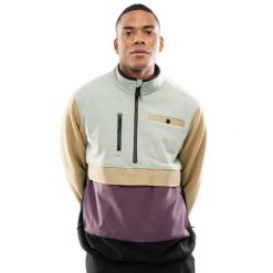 Męska bluza polarowa ze stójką Siroko Vinicunca Olive Green. Zielone bluzy bez kaptura męskie SIROKO, m, z polaru. Za 253.00 zł.