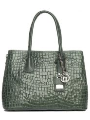 Lia Biassoni Skórzana torebka "Allia" w kolorze zielonym - 40 x 33 x 16 cm rozmiar: onesize. Zielone torebki klasyczne damskie Lia Biassoni, bez wzorów, z materiału, bez dodatków. Za 358.48 zł.