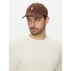 Czapka z daszkiem Polo Ralph Lauren. Brązowe czapki męskie Polo Ralph Lauren, bez wzorów. Za 219.99 zł.