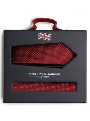 Finshley & Harding London Krawat i poszetka z jedwabiu Mężczyźni Jedwab czerwony, ONE SIZE. Czerwone krawaty i muchy męskie Finshley & Harding London, bez wzorów, z jedwabiu. Za 199.95 zł.