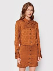 Herskind Sukienka koszulowa Bree 4426876 Brązowy Regular Fit. Brązowe sukienki damskie Herskind, bez wzorów, z bawełny, bez kołnierzyka, bez ramiączek, koszulowe. Za 719.99 zł.