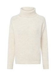More & More sweter z golfem Kobiety Sztuczne włókno beżowy|biały, 44. Białe golfy damskie MORE & MORE, bez wzorów, z dzianiny, bez ramiączek. Za 229.95 zł.