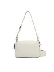 Calvin Klein Torebka Webbing Double Strap Camera Bag LV04F3165G Biały. Białe torebki klasyczne damskie CALVIN KLEIN, bez wzorów, ze skóry, bez dodatków. Za 409.99 zł.