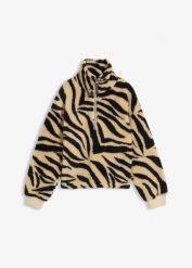 Bluza z polaru-baranka. Brązowe bluzy bez kaptura damskie bonprix, z polaru. Za 124.99 zł.