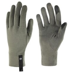 Rękawiczki z wełny merino touchscreen. Czarne rękawiczki damskie Buff, bez wzorów, z dzianiny. Za 163.99 zł.