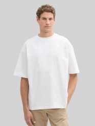 Męska Koszulka Tom Tailor Oversized T-shirt White 1035912 20000. Białe t-shirty męskie Tom Tailor, l, bez wzorów, bez kołnierzyka. Za 69.99 zł.
