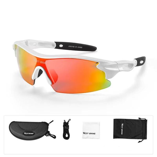 Akcesoria sportowe i dla sportowców/okulary/okulary przeciwsłoneczne. Białe okulary przeciwsłoneczne dziecięce WEST BIKING. Za 91.60 zł.