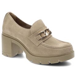 Beżowe Półbuty Lemar Wygodne Skórzane Buty. Brązowe półbuty damskie Lemar, bez wzorów, ze skóry, biznesowe, bez obcasa, na obcasie. Za 279.00 zł.