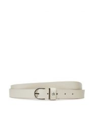 Calvin Klein Pasek Damski Ck Metal Loop Round Buckle 2.5 K60K613147 Biały. Białe paski damskie CALVIN KLEIN, bez wzorów, ze skóry. Za 109.99 zł.